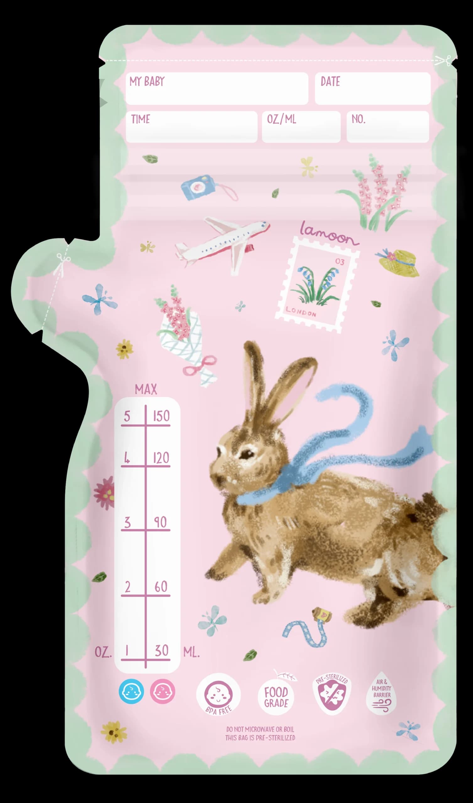 لامون – أكياس تخزين حليب الأم 30 كيس، 150 مل لكل كيس - صورة 5