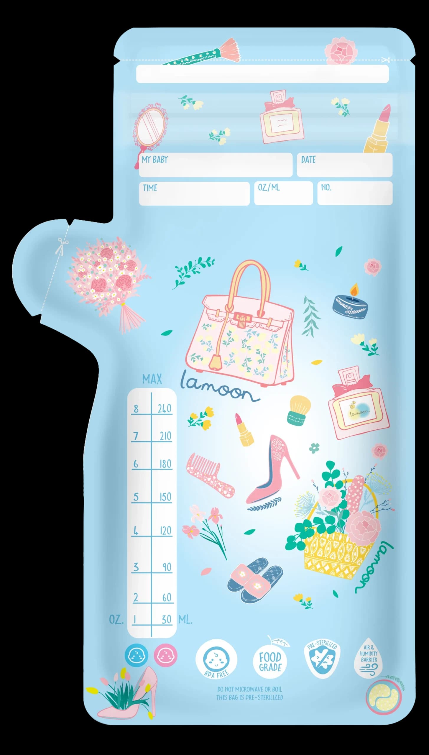 لامون – أكياس تخزين حليب الأم 25 كيس، 240 مل لكل كيس - صورة 5