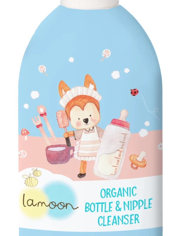 a bottle with a cartoon animal on it